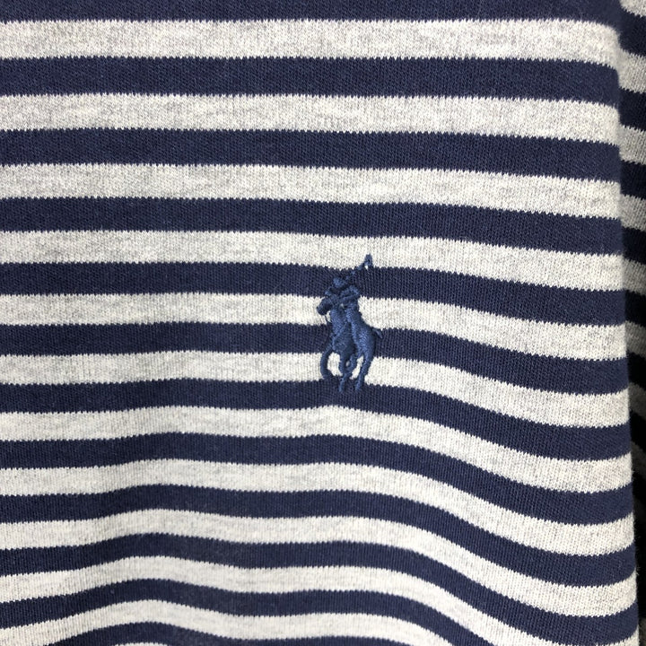 Ralph Lauren POLO RALPH LAUREN Short Sleeve Striped Polo Shirt Men's XL cotton gray type Vintage Second Hand