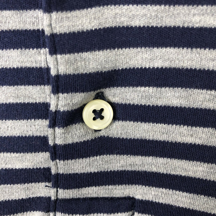 Ralph Lauren POLO RALPH LAUREN Short Sleeve Striped Polo Shirt Men's XL cotton gray type Vintage Second Hand