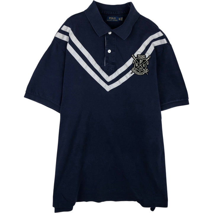 Ralph Lauren POLO RALPH LAUREN CUSTOM FIT short sleeve polo shirt men's XL equivalent cotton navy blue type Vintage Second Hand