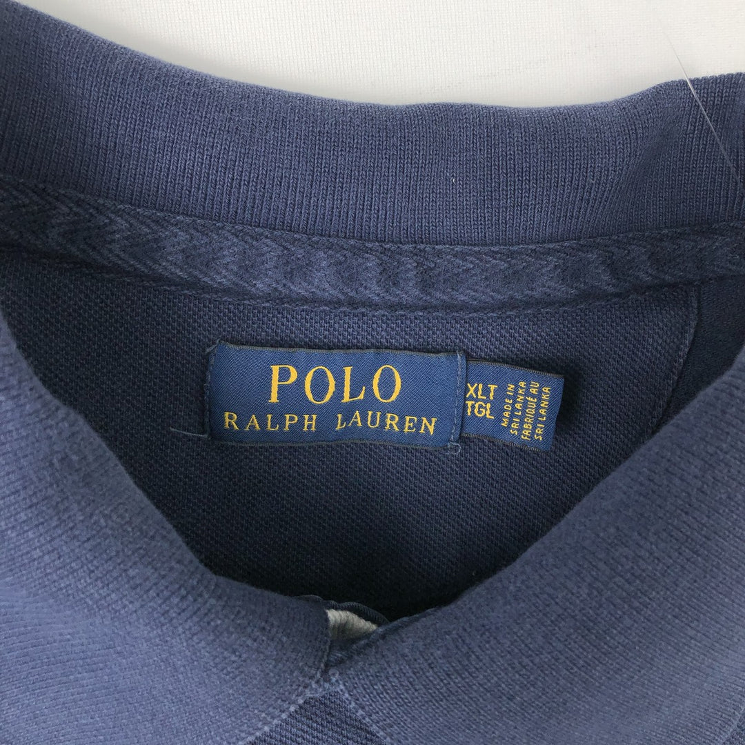 Ralph Lauren POLO RALPH LAUREN CUSTOM FIT short sleeve polo shirt men's XL equivalent cotton navy blue type Vintage Second Hand