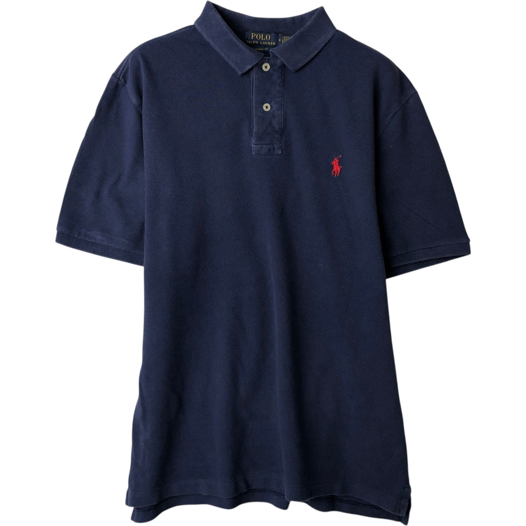 Ralph Lauren POLO RALPH LAUREN CLASSIC FIT short sleeve polo shirt, men's size M cotton purple type Vintage Second Hand