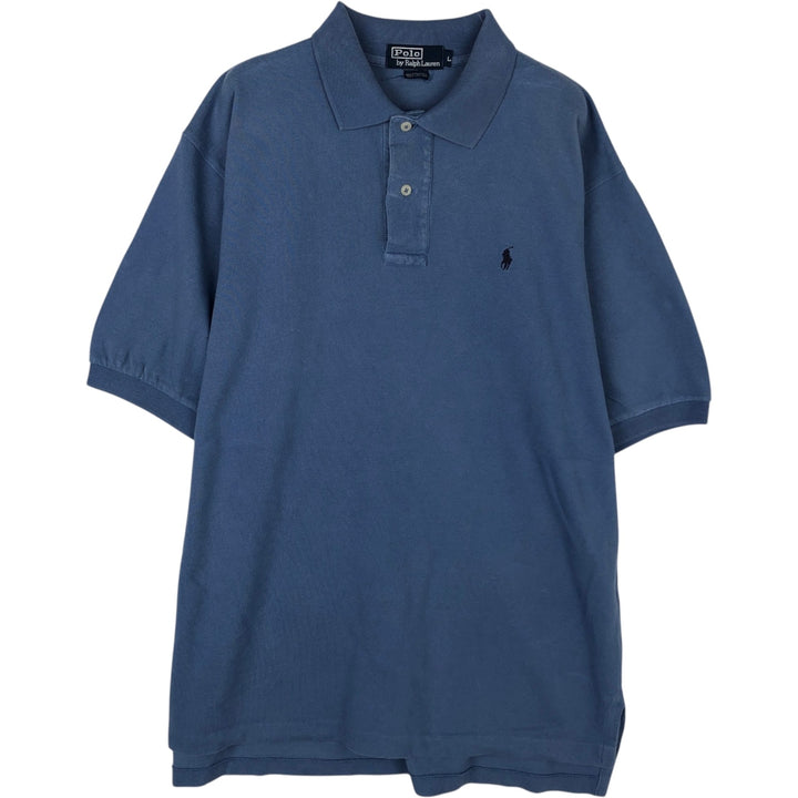 Ralph Lauren POLO by Ralph Lauren short sleeve polo shirt, men's size L cotton Blue type light blue Vintage Second Hand