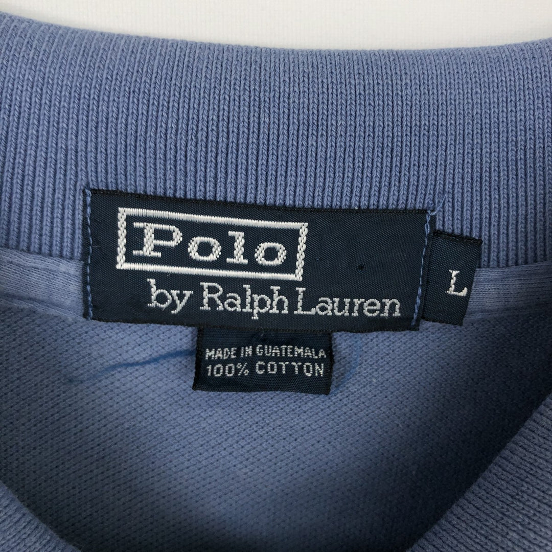 Ralph Lauren POLO by Ralph Lauren short sleeve polo shirt, men's size L cotton Blue type light blue Vintage Second Hand