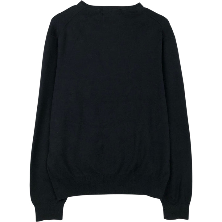 Ralph Lauren POLO by Ralph Lauren V-neck Pima cotton knit sweater, men's size L Pima Cotton black type Vintage Second Hand