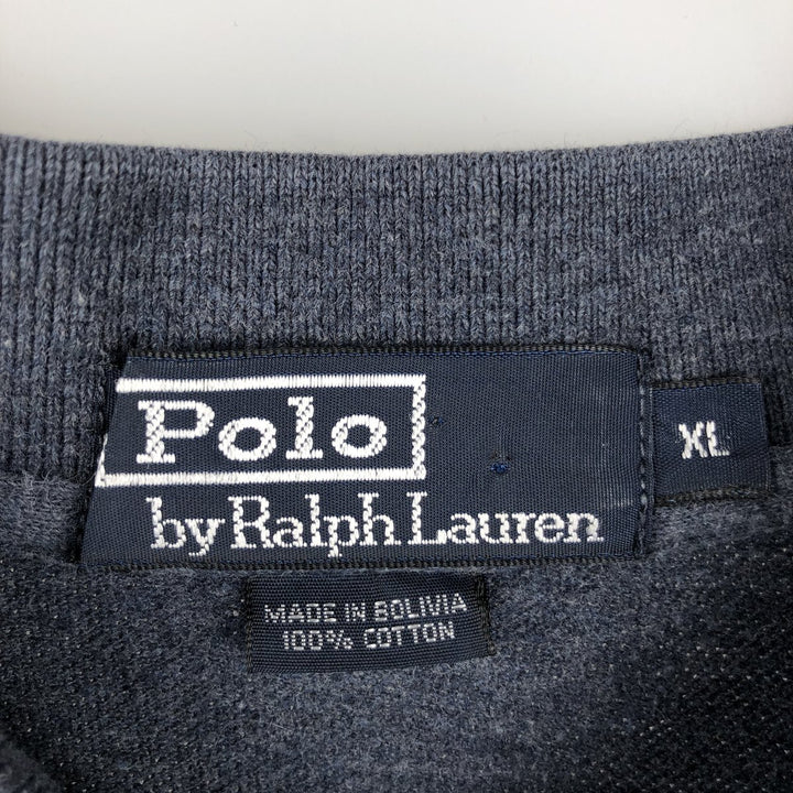 Ralph Lauren POLO by Ralph Lauren short sleeve polo shirt, men's XL size cotton Charcoal Vintage Second Hand