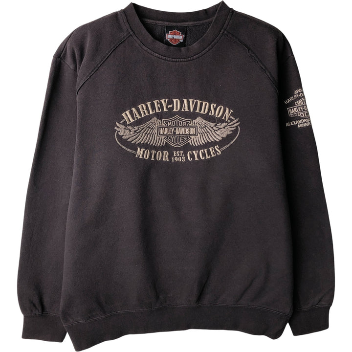 Harley-Davidson Advertising Sweatshirt, Men's Size Medium cotton brown type Vintage Second Hand