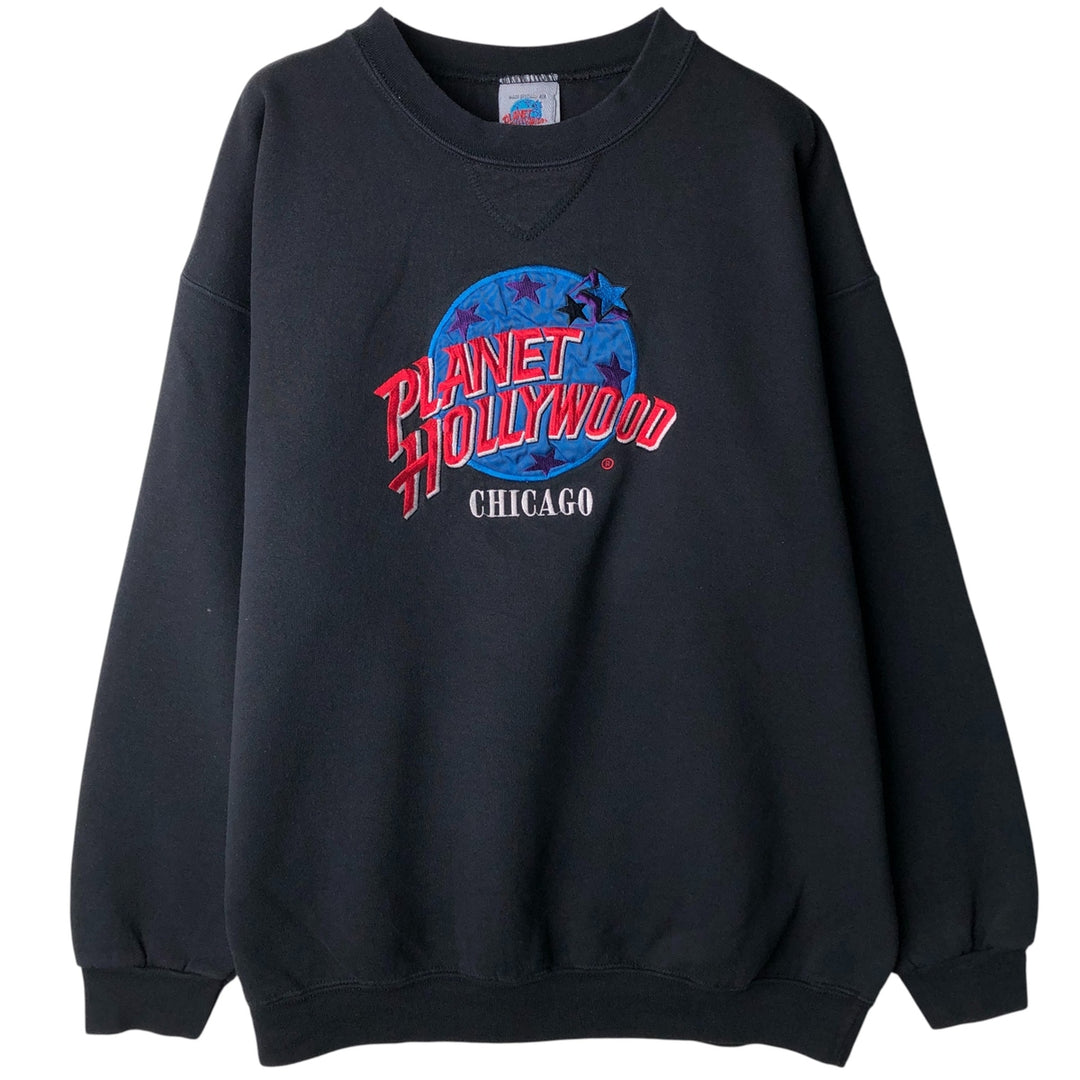 90'S Planet Hollywood Advertising Sweatshirt, Made in USA, Men's XL, Vintage cotton black type Vintage Second Hand