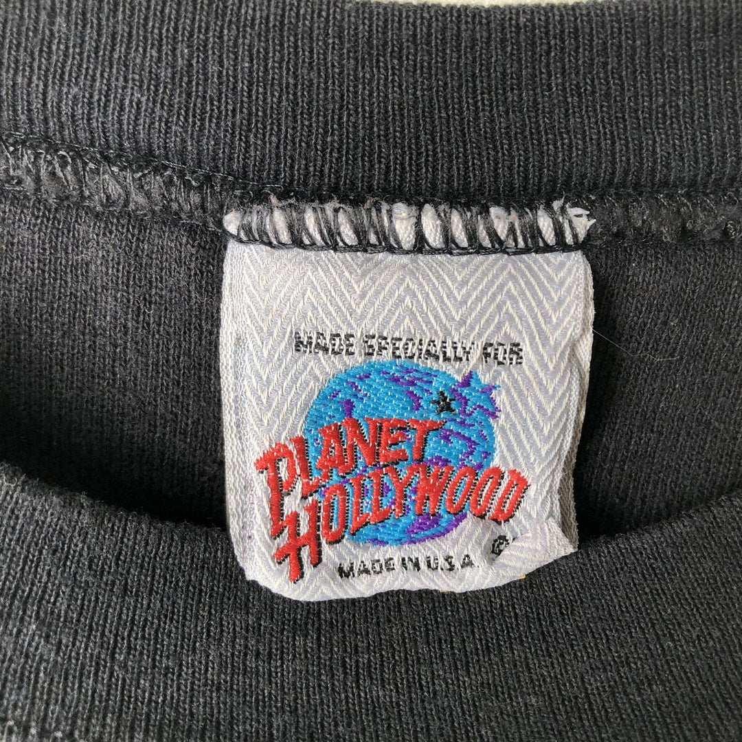 90'S Planet Hollywood Advertising Sweatshirt, Made in USA, Men's XL, Vintage cotton black type Vintage Second Hand