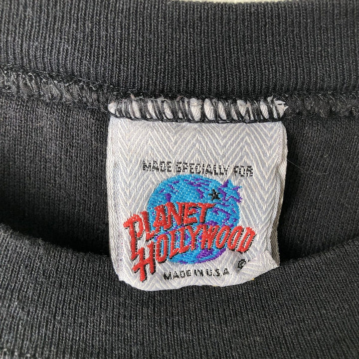 90'S Planet Hollywood Advertising Sweatshirt, Made in USA, Men's XL, Vintage cotton black type Vintage Second Hand