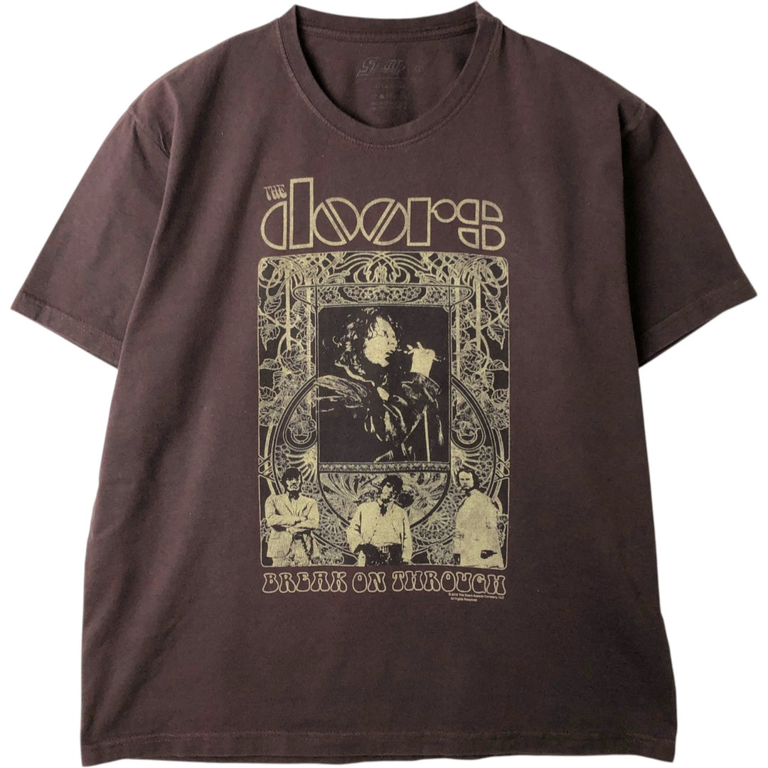The Doors band t-shirt, men's size L (approx.) cotton brown type Vintage Second Hand