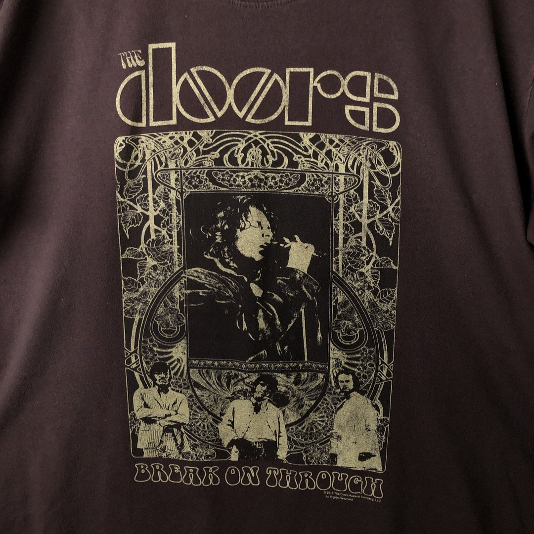 The Doors band t-shirt, men's size L (approx.) cotton brown type Vintage Second Hand