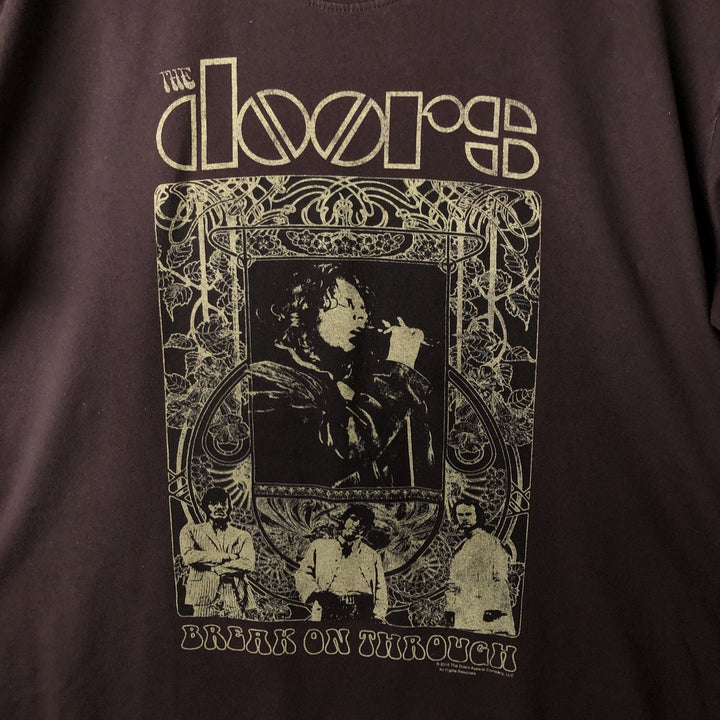 The Doors band t-shirt, men's size L (approx.) cotton brown type Vintage Second Hand