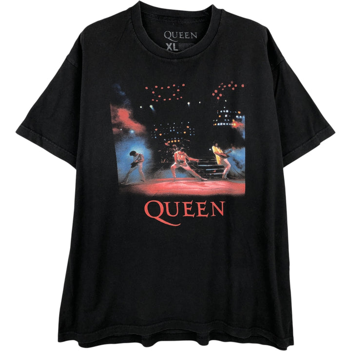 QUEEN Band T-shirt, Men's XL size cotton black type Vintage Second Hand