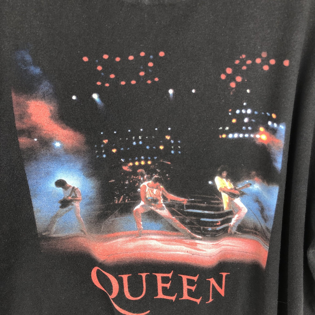 QUEEN Band T-shirt, Men's XL size cotton black type Vintage Second Hand
