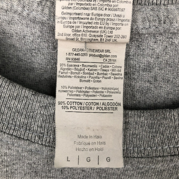 Gildan Aerosmith Band T-Shirt, Men's Size L cotton gray type Vintage Second Hand