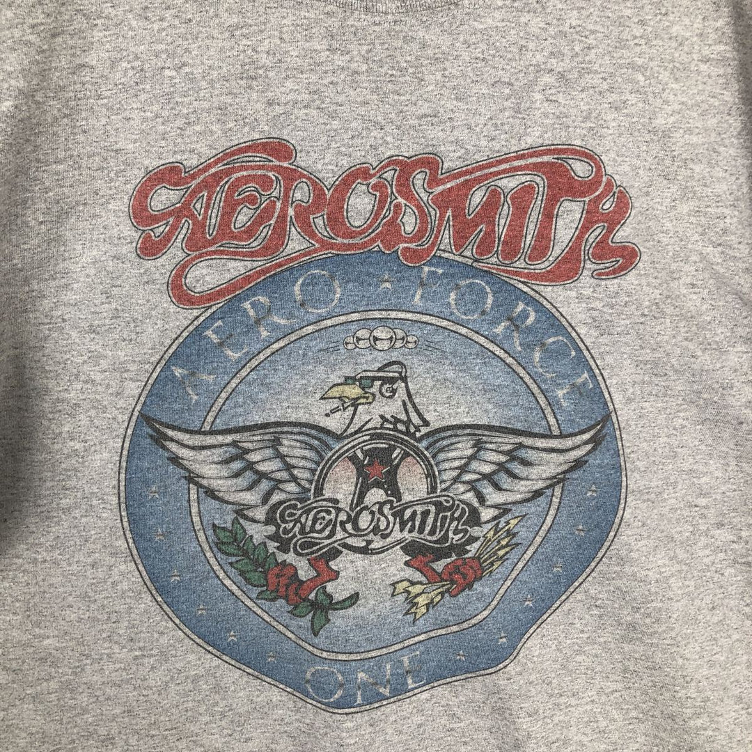 Gildan Aerosmith Band T-Shirt, Men's Size L cotton gray type Vintage Second Hand