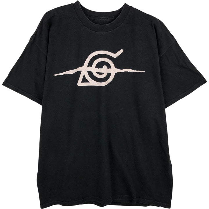 NARUTO SHIPPUDEN Naruto Shippuden Anime Character Print T-Shirt, Men's, Size XL cotton black type Vintage Second Hand