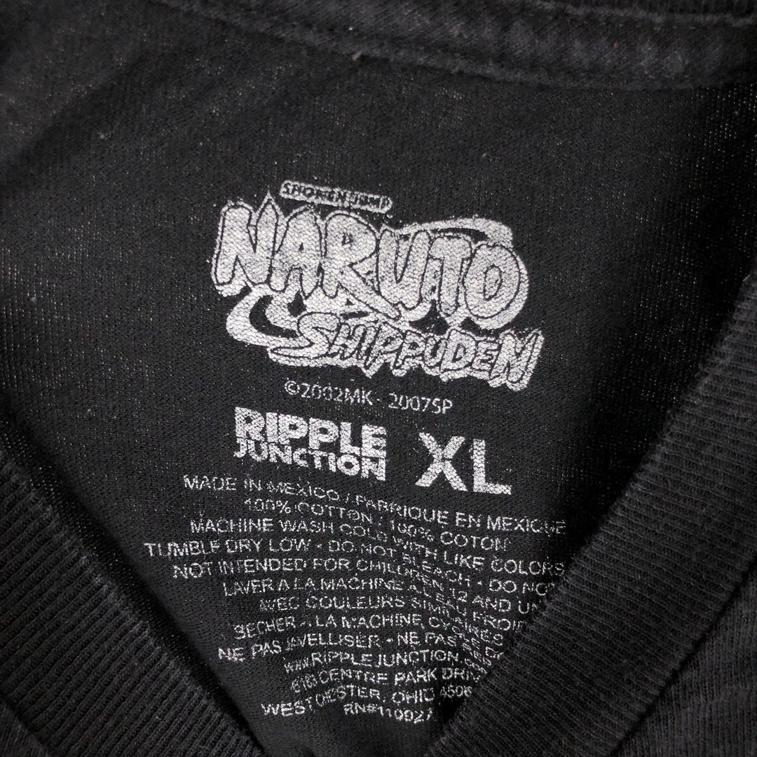 NARUTO SHIPPUDEN Naruto Shippuden Anime Character Print T-Shirt, Men's, Size XL cotton black type Vintage Second Hand
