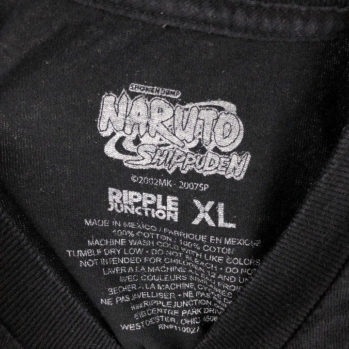 NARUTO SHIPPUDEN Naruto Shippuden Anime Character Print T-Shirt, Men's, Size XL cotton black type Vintage Second Hand