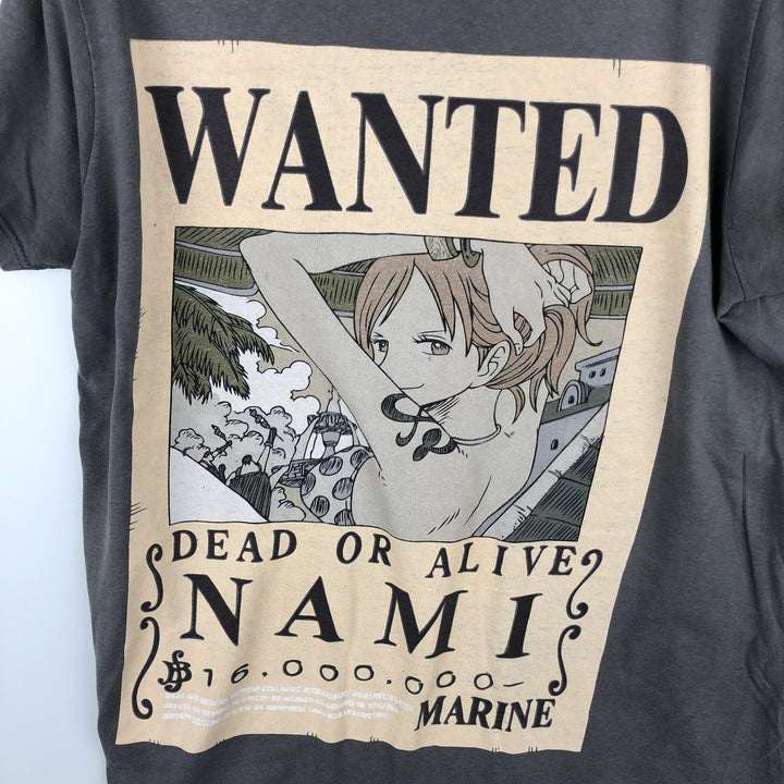 ONE PIECE Nami Character Print T-Shirt, Men's Size M cotton gray type Vintage Second Hand