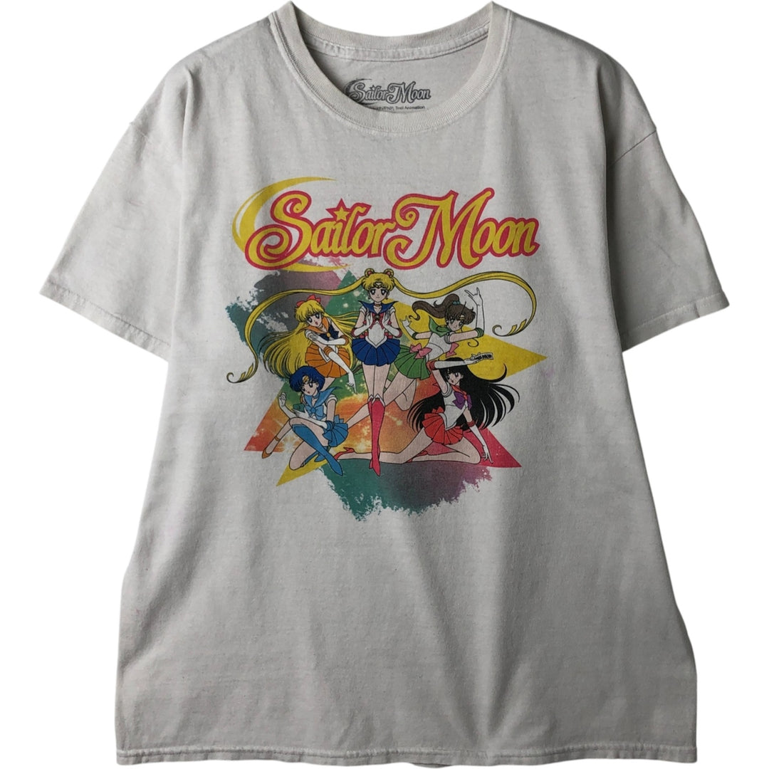 SAILOR MOON Sailor Moon Anime Character Print T-Shirt, Men's Size L cotton white type Vintage Second Hand