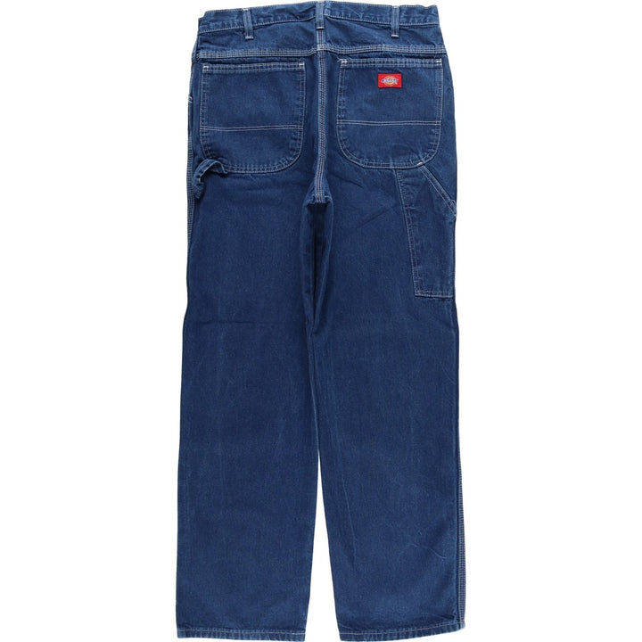 Dickies denim painter pants for men, equivalent to W33 unclear blue type Vintage Second Hand