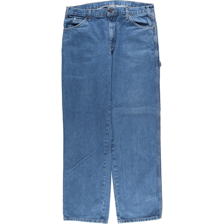 Dickies denim painter pants for men, equivalent to W37 unclear blue type Vintage Second Hand