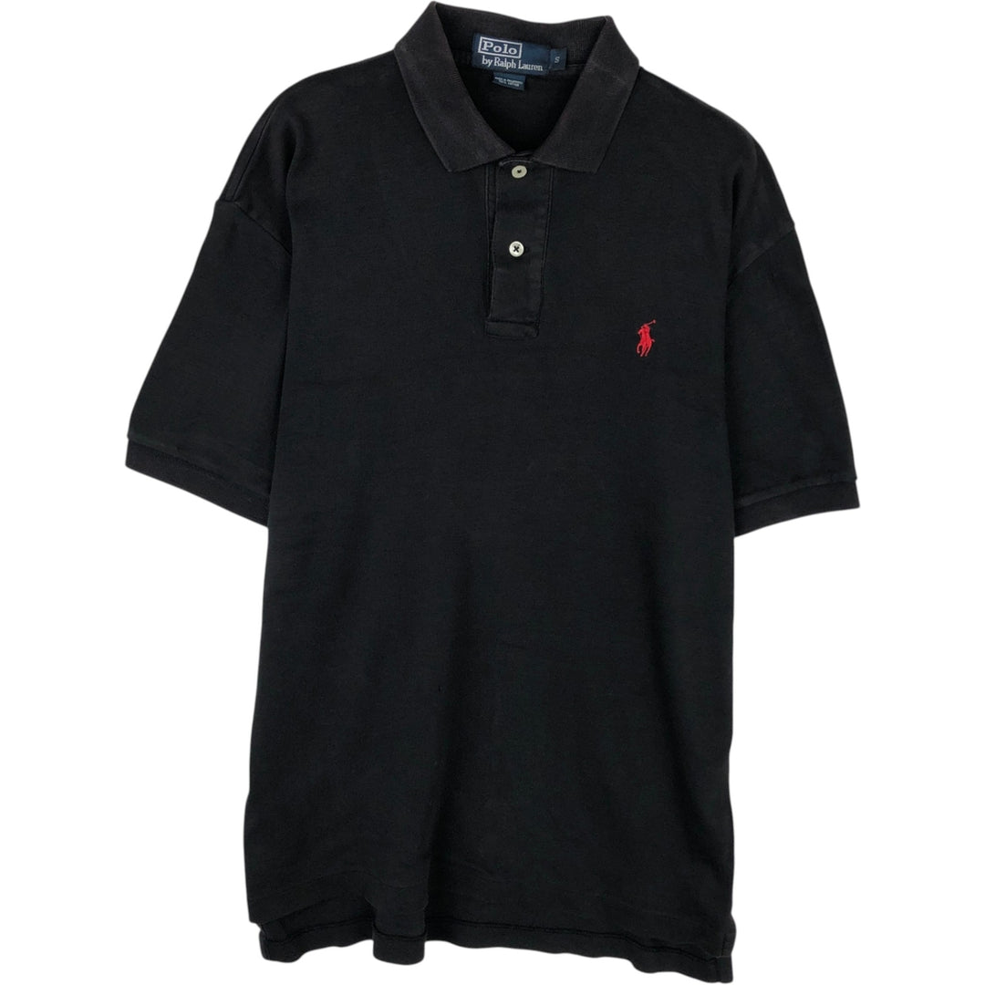 Ralph Lauren POLO by Ralph Lauren short sleeve polo shirt, size S for men cotton black type Vintage Second Hand