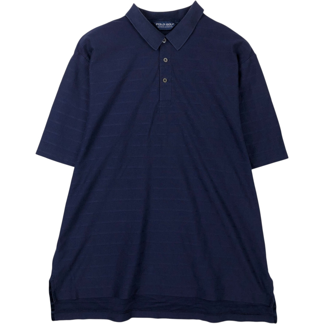 Ralph Lauren POLO GOLF Short Sleeve Polo Shirt Men's XL Pima Cotton navy blue type Vintage Second Hand