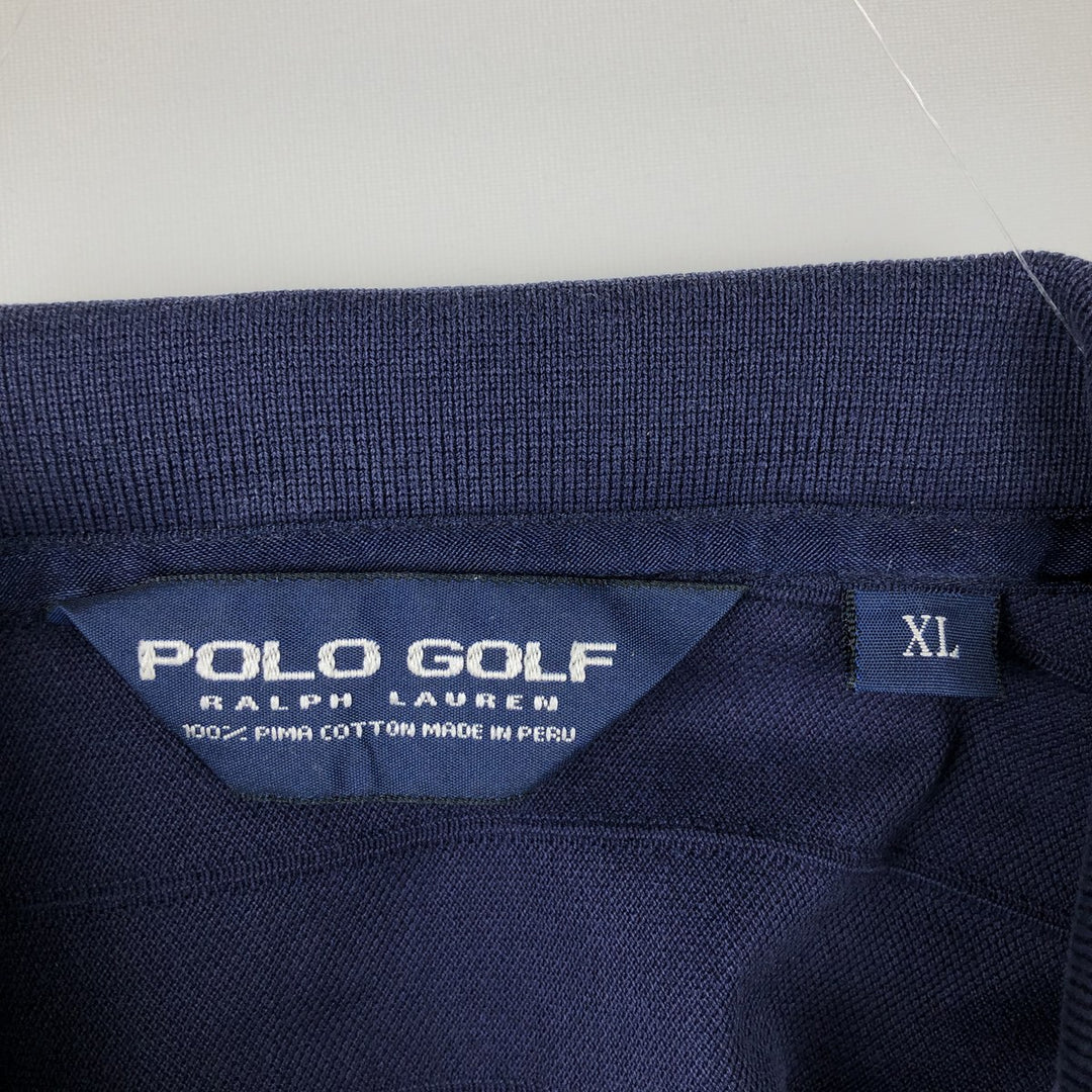 Ralph Lauren POLO GOLF Short Sleeve Polo Shirt Men's XL Pima Cotton navy blue type Vintage Second Hand
