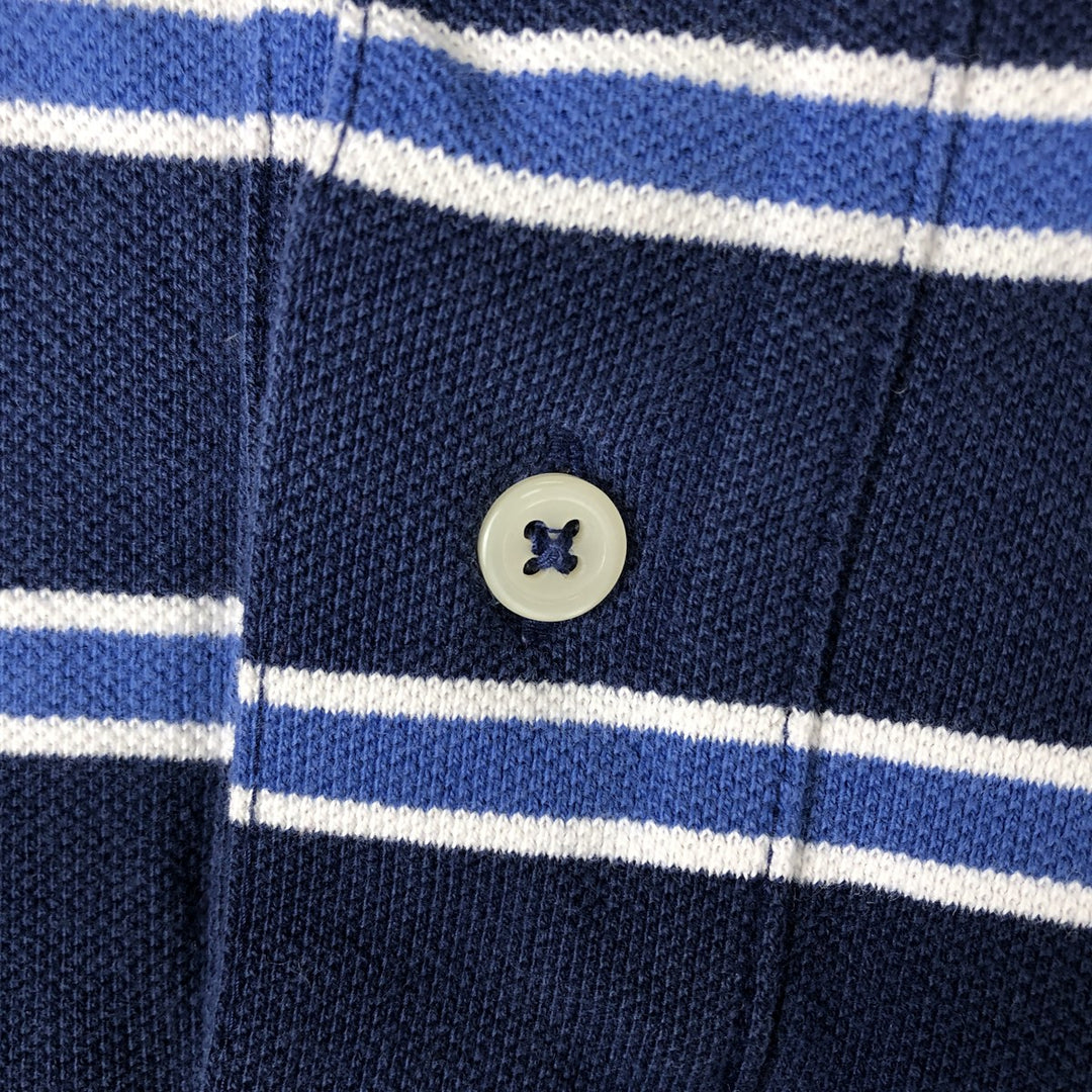 Ralph Lauren Polo Jeans Company multi-border short-sleeved polo shirt, men's size XL cotton navy blue type Vintage Second Hand