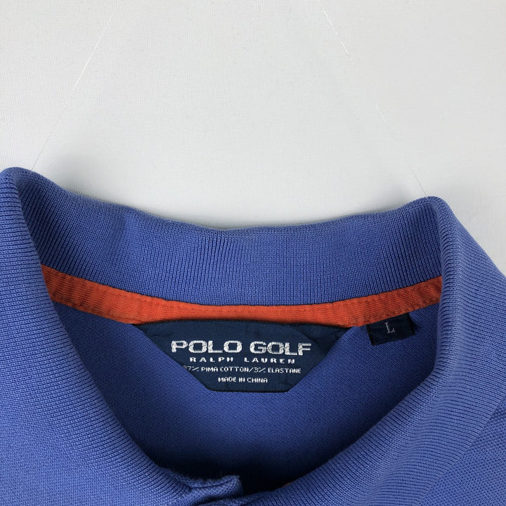 Ralph Lauren POLO GOLF Polo Golf short sleeve polo shirt for men size L Pima Cotton Blue type light blue Vintage Second Hand