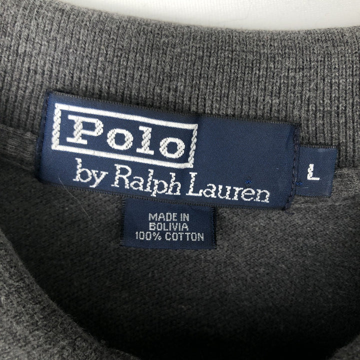 Ralph Lauren POLO by Ralph Lauren short sleeve polo shirt, men's size L cotton Charcoal Vintage Second Hand
