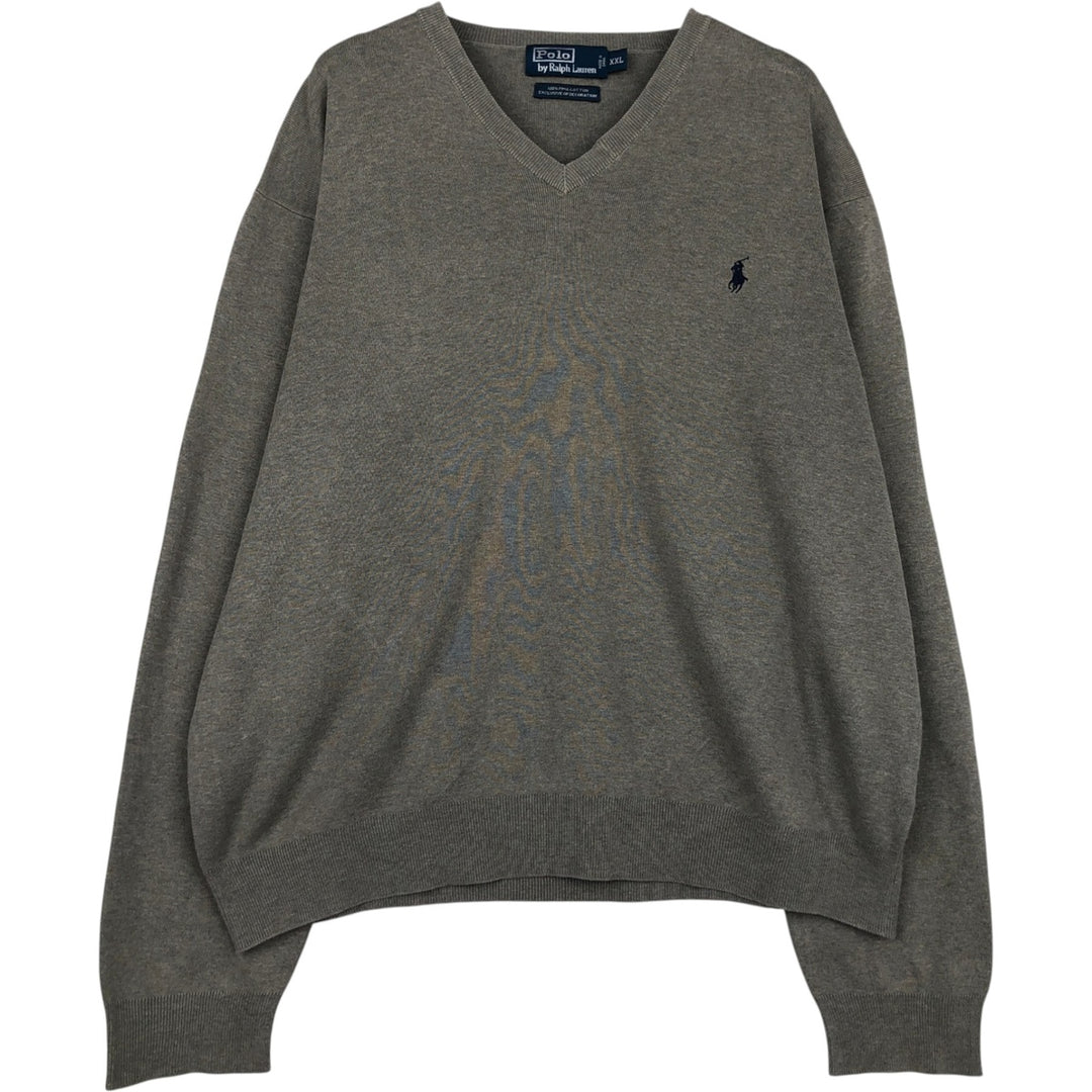 Ralph Lauren POLO by Ralph Lauren Cotton Knit Sweater Men's XXL Pima Cotton gray type Vintage Second Hand