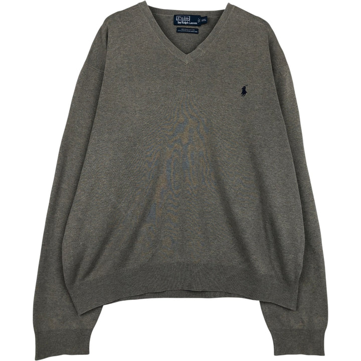 Ralph Lauren POLO by Ralph Lauren Cotton Knit Sweater Men's XXL Pima Cotton gray type Vintage Second Hand