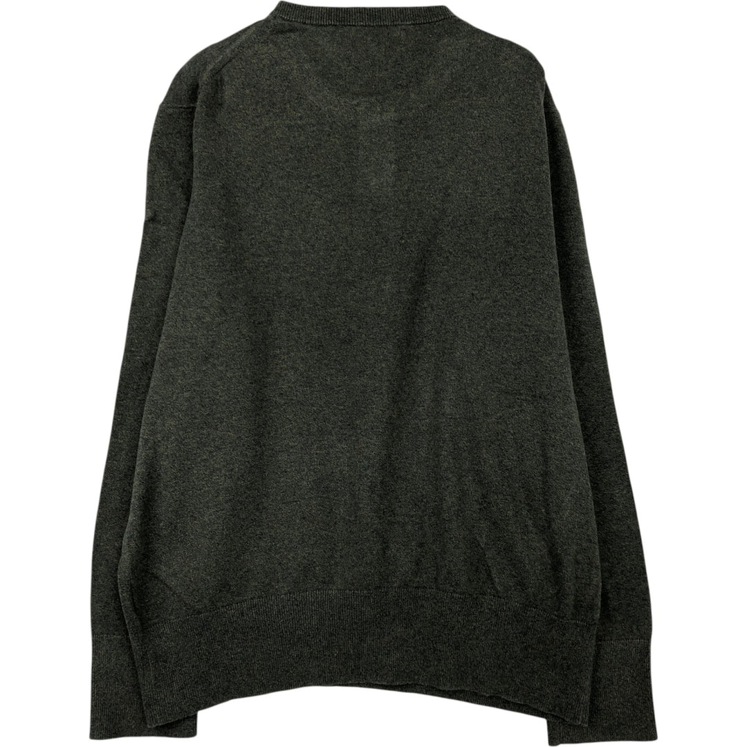 Banana Republic Henley Neck Cotton Knit Half-Button Sweater, Men's XL cotton gray type Vintage Second Hand