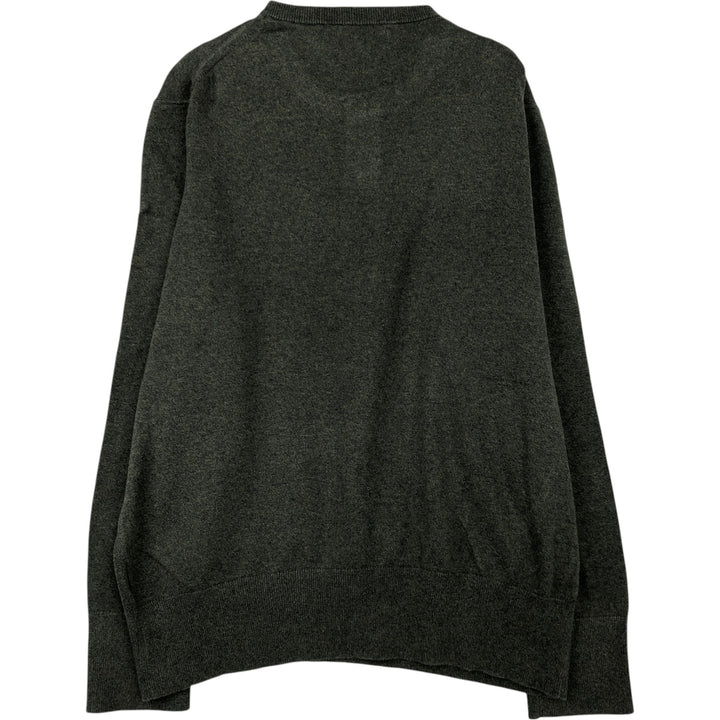 Banana Republic Henley Neck Cotton Knit Half-Button Sweater, Men's XL cotton gray type Vintage Second Hand