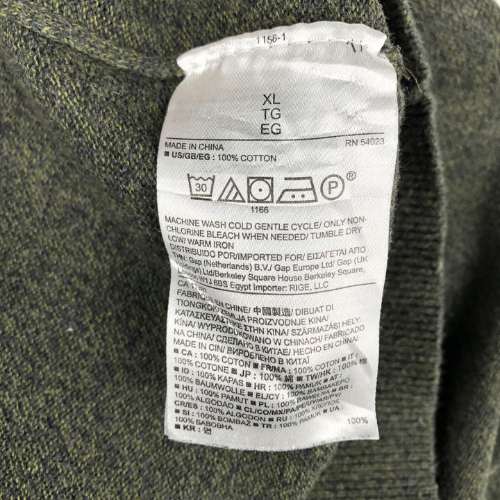 Banana Republic Henley Neck Cotton Knit Half-Button Sweater, Men's XL cotton gray type Vintage Second Hand