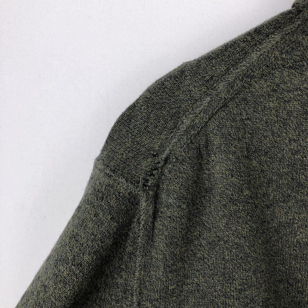 Banana Republic Henley Neck Cotton Knit Half-Button Sweater, Men's XL cotton gray type Vintage Second Hand