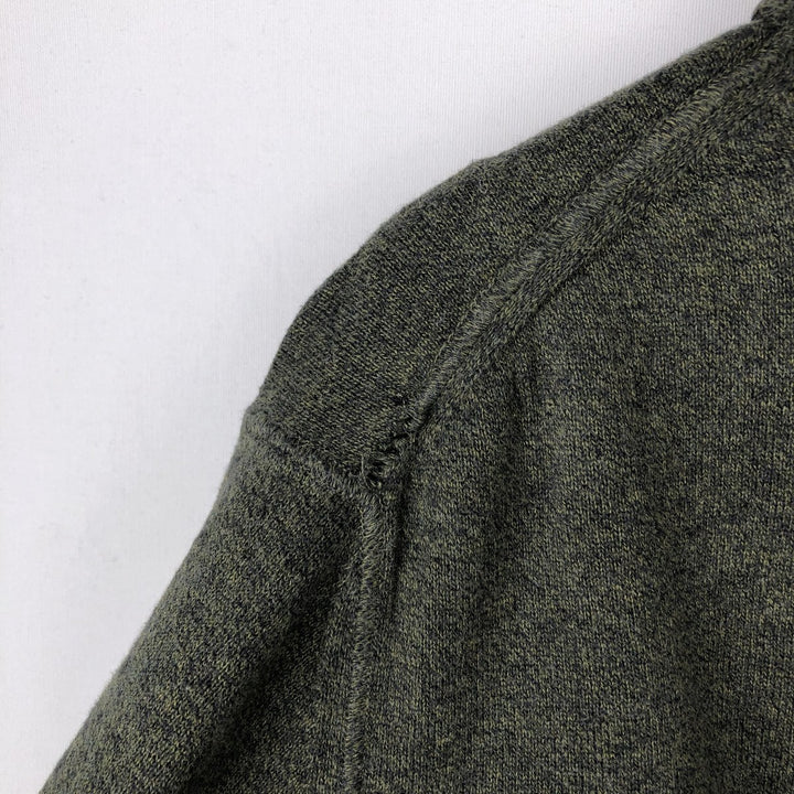 Banana Republic Henley Neck Cotton Knit Half-Button Sweater, Men's XL cotton gray type Vintage Second Hand
