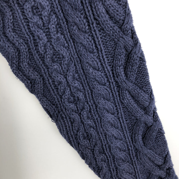 Vintage 90'S Eddie Bauer cable knit cotton sweater, size M, men's cotton navy blue type Vintage Second Hand
