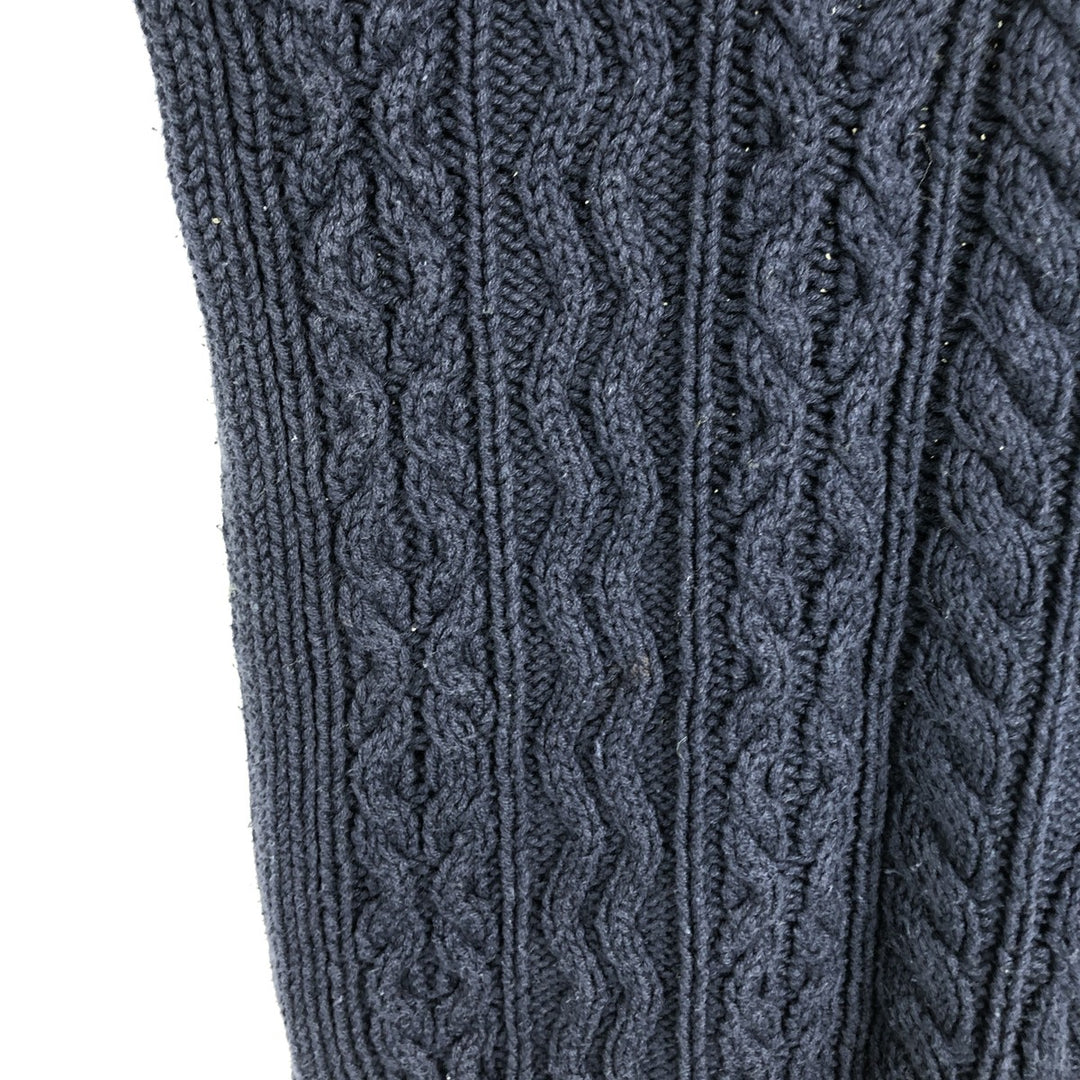 Vintage 90'S Eddie Bauer cable knit cotton sweater, size M, men's cotton navy blue type Vintage Second Hand