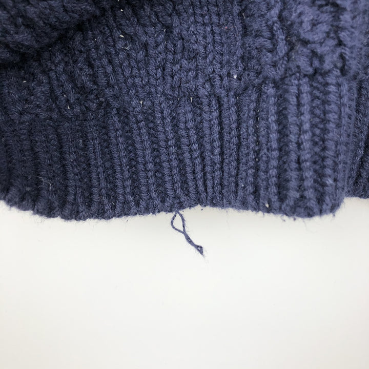 Vintage 90'S Eddie Bauer cable knit cotton sweater, size M, men's cotton navy blue type Vintage Second Hand