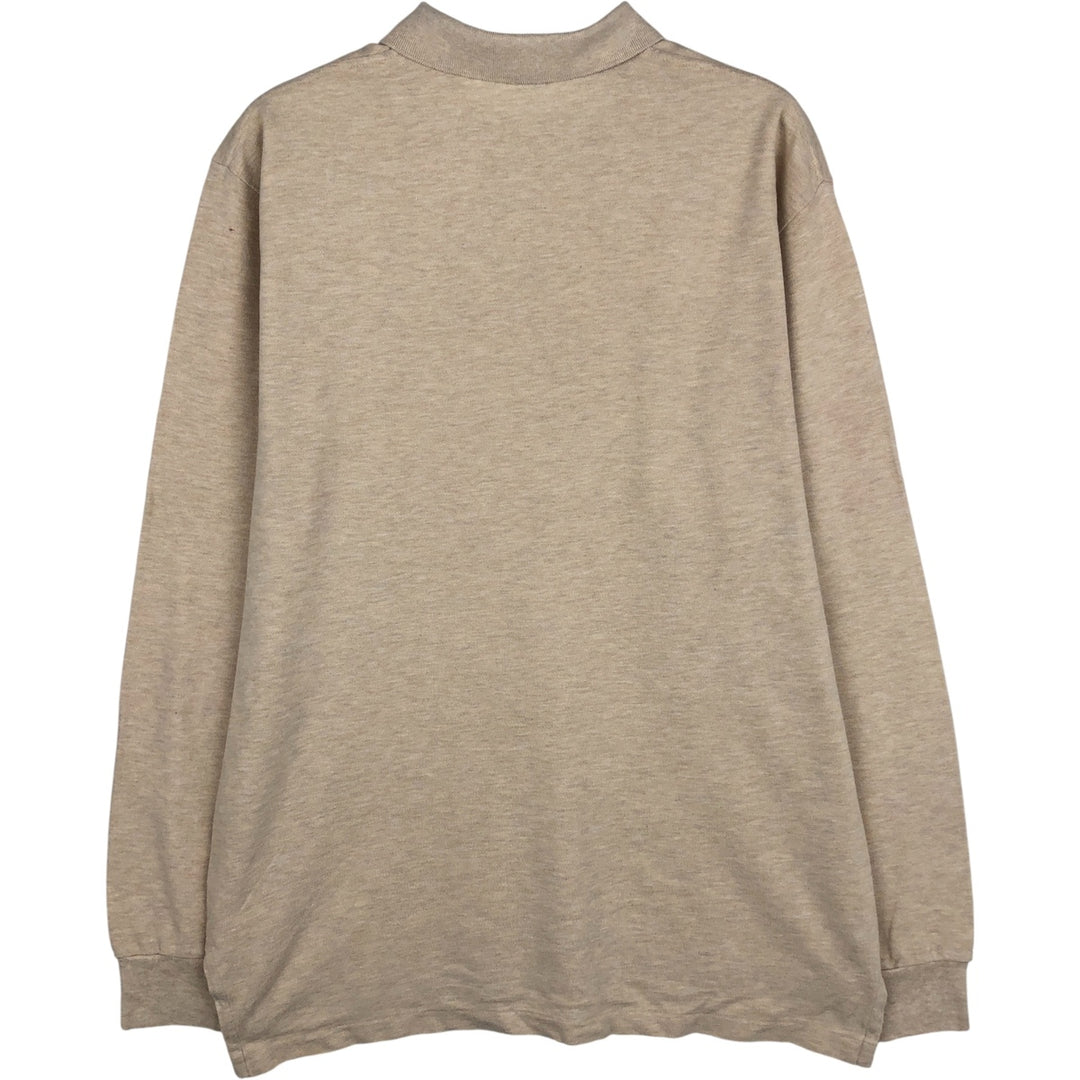 Ralph Lauren POLO by Ralph Lauren long sleeve polo shirt, men's size L cotton ivory Vintage Second Hand