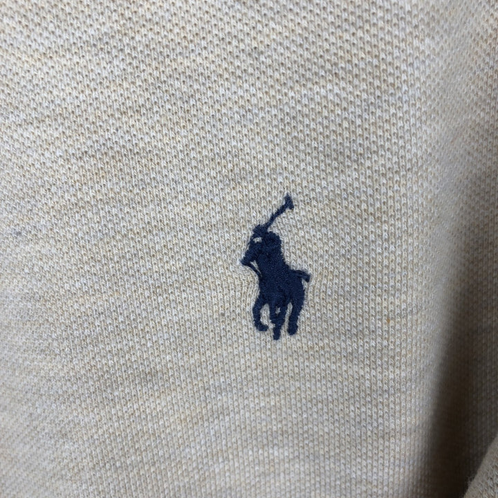 Ralph Lauren POLO by Ralph Lauren long sleeve polo shirt, men's size L cotton ivory Vintage Second Hand
