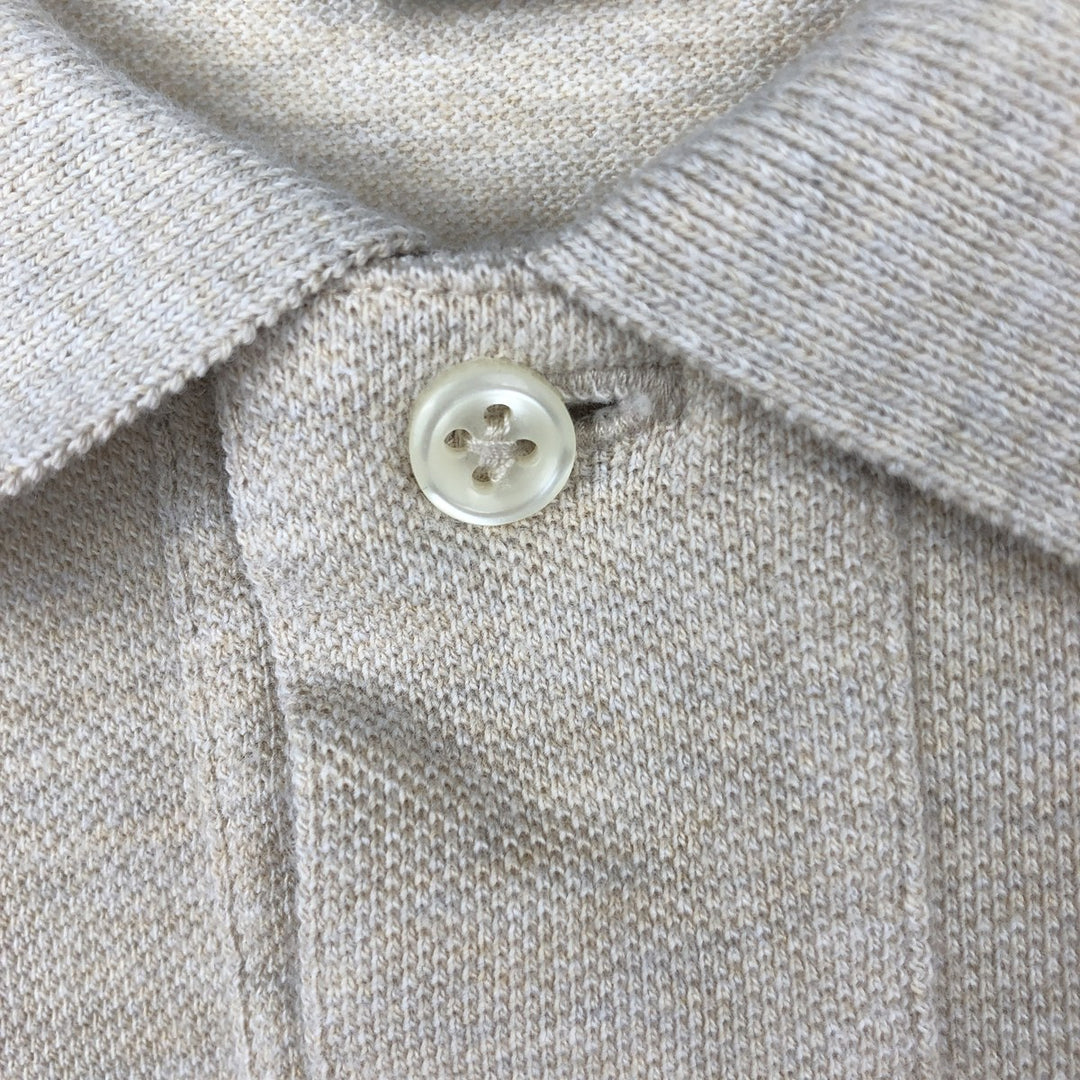 Ralph Lauren POLO by Ralph Lauren long sleeve polo shirt, men's size L cotton ivory Vintage Second Hand