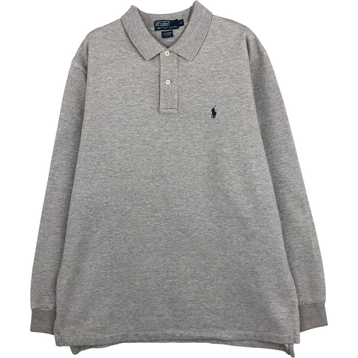 Ralph Lauren POLO by Ralph Lauren long sleeve polo shirt, men's XL size cotton gray type Vintage Second Hand