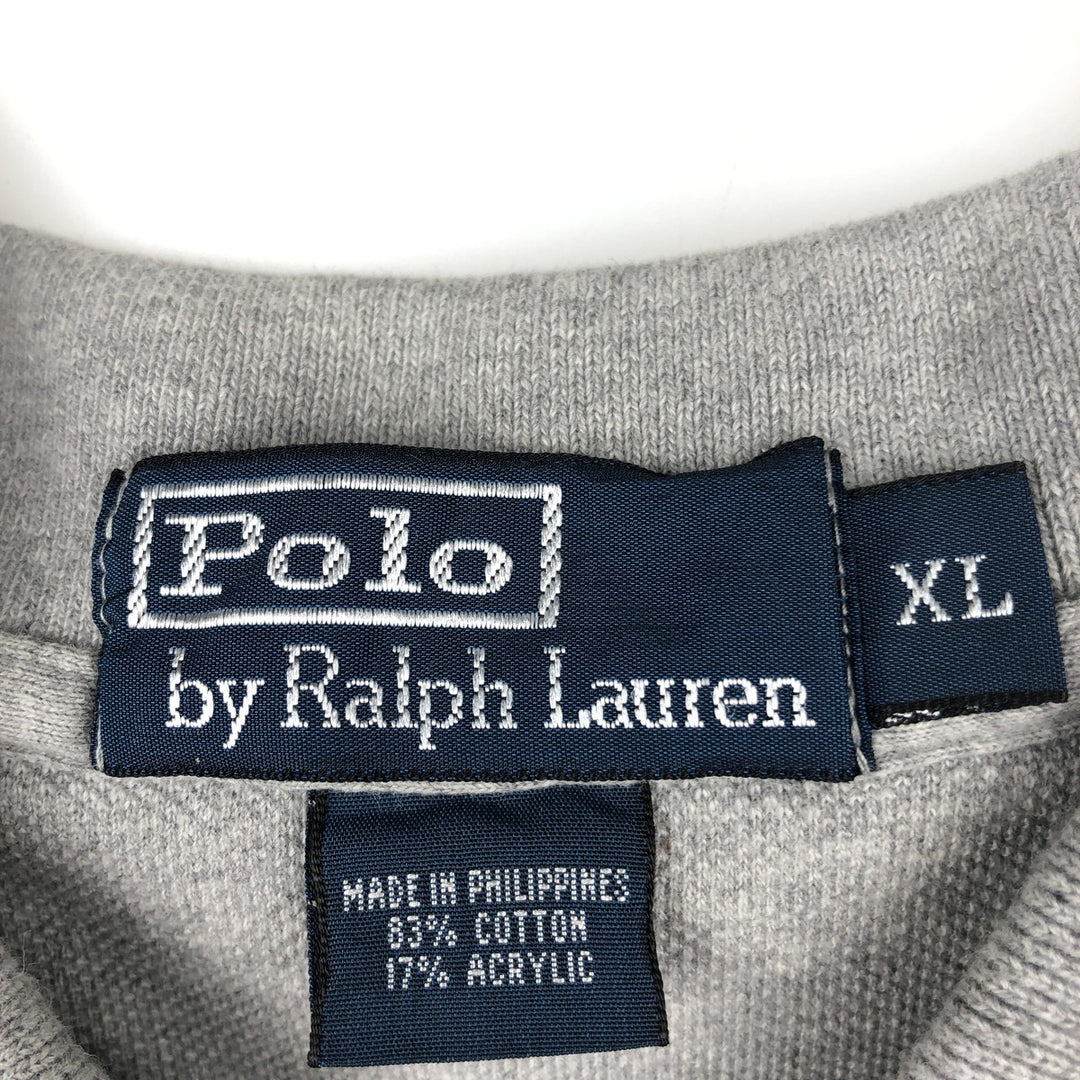 Ralph Lauren POLO by Ralph Lauren long sleeve polo shirt, men's XL size cotton gray type Vintage Second Hand