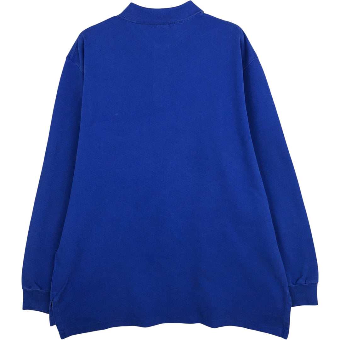 Ralph Lauren POLO by Ralph Lauren long sleeve polo shirt, men's XL size cotton blue type Vintage Second Hand