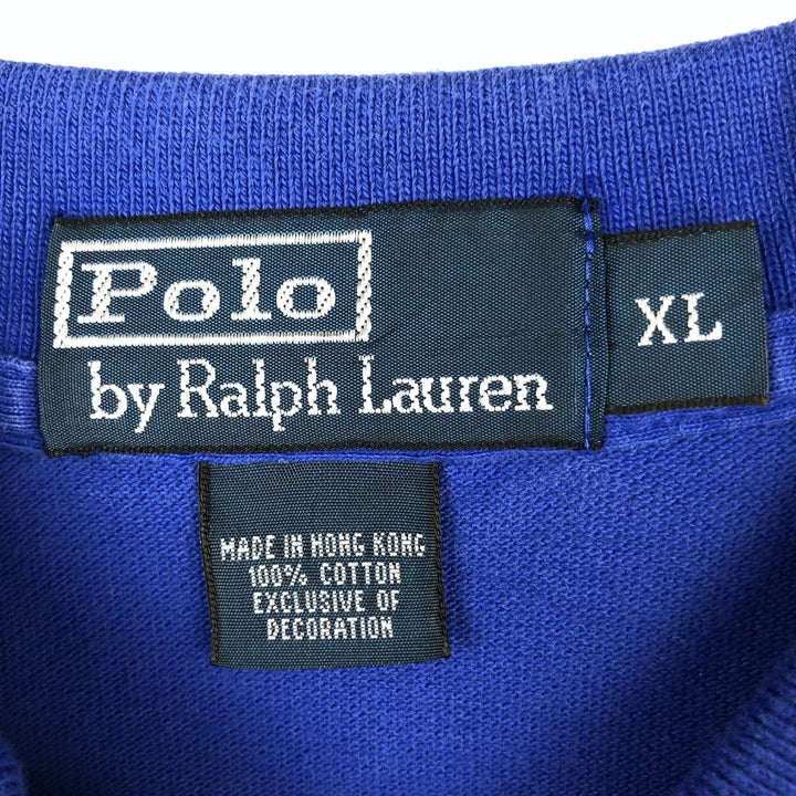 Ralph Lauren POLO by Ralph Lauren long sleeve polo shirt, men's XL size cotton blue type Vintage Second Hand